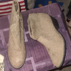 Mossimo Supply Co. Taupe Studded Suede Ankle Booties